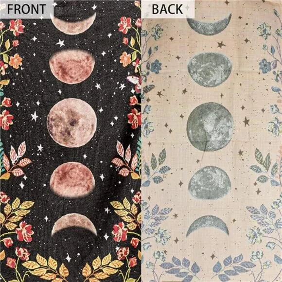 Boho Throw Blanket Reversible Cotton Tapestry Hippie Room Decor